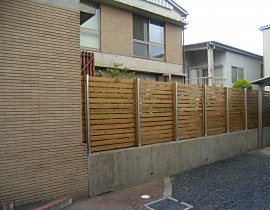 木製フェンス施工01