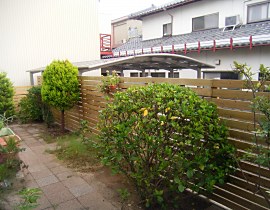 木製フェンス施工02