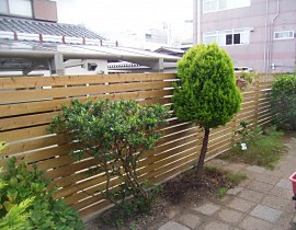 木製フェンス施工03